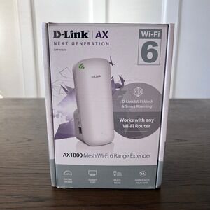 AX1800 2600 DLink Mesh WiFi 6 Range Extender sqft Dual Band Repeater (DAP-X1870)